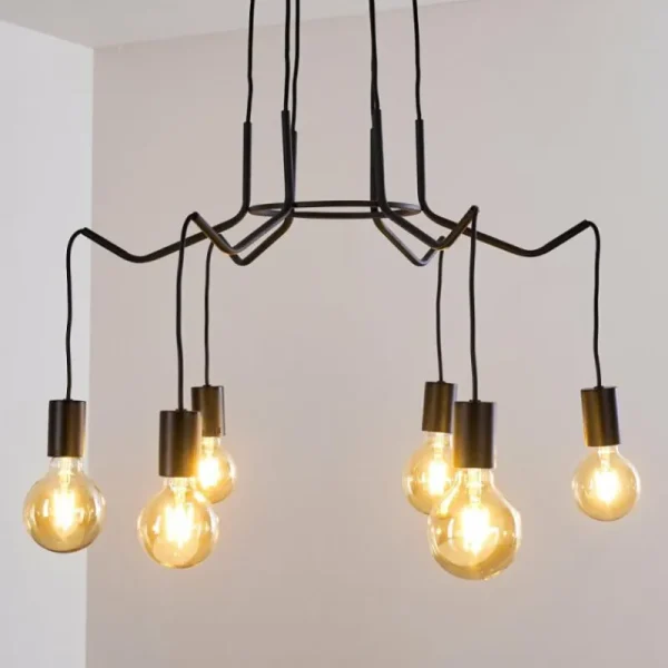 hofstein Suspension Cuyama Noir, 6 lumières* Lampes Modernes