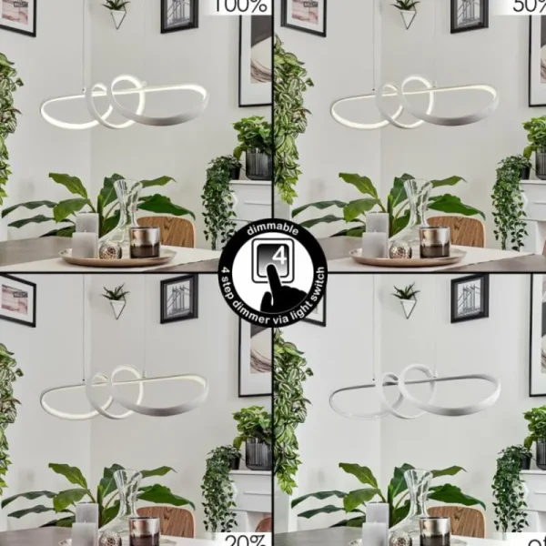 hofstein Suspension Dauntey LED Blanc, 1 lumière* Lampes Modernes