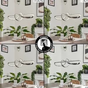 hofstein Suspension Dauntey LED Nickel mat, 1 lumière* Lampes Modernes