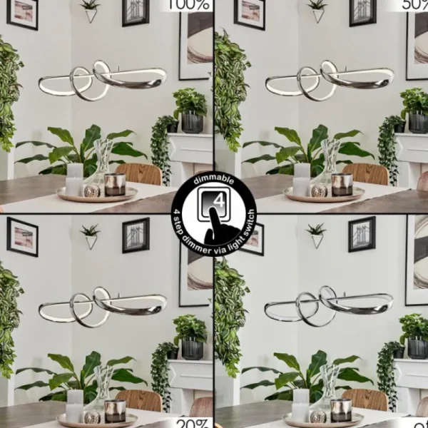 hofstein Suspension Dauntey LED Nickel mat, 1 lumière* Lampes Modernes