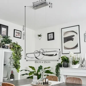 hofstein Suspension Dauntey LED Nickel mat, 1 lumière* Lampes Modernes
