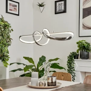 hofstein Suspension Dauntey LED Nickel mat, 1 lumière* Lampes Modernes