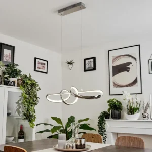 hofstein Suspension Dauntey LED Nickel mat, 1 lumière* Lampes Modernes