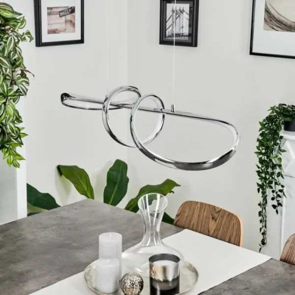 hofstein Suspension Dauntey LED Nickel mat, 1 lumière* Lampes Modernes