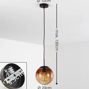 Luminaires Globo Lighting Suspension Degevos Brun, 1 lumière* Lampes En Verre