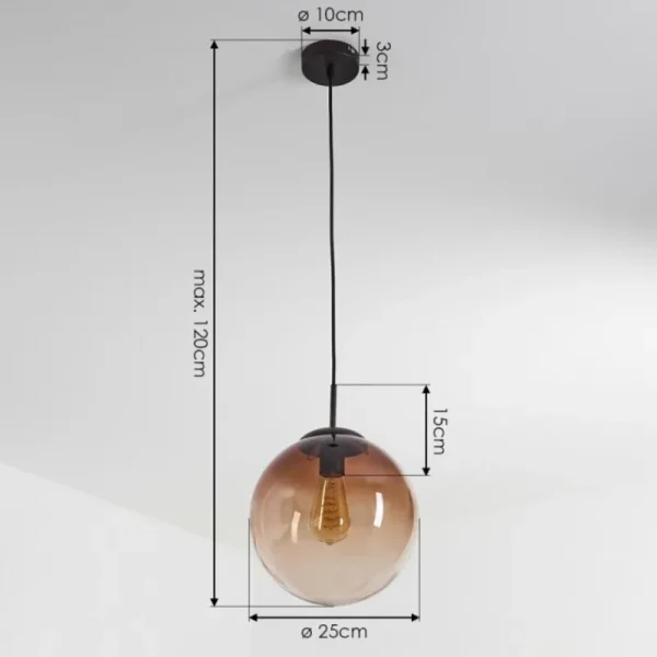 hofstein Suspension Degevos Brun, 1 lumière* Lampes Modernes