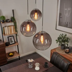hofstein Suspension Degevos Gris, 3 lumières* Lampes Modernes