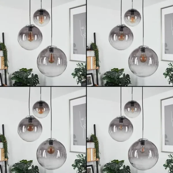 hofstein Suspension Degevos Gris, 3 lumières* Lampes Modernes