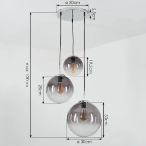 hofstein Suspension Degevos Gris, 3 lumières* Lampes Modernes