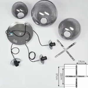 hofstein Suspension Degevos Gris, 3 lumières* Lampes Modernes