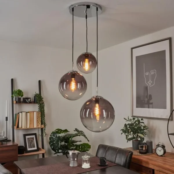 hofstein Suspension Degevos Gris, 3 lumières* Lampes Modernes