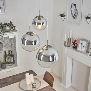 hofstein Suspension Degevos Nickel mat, 3 lumières* Lampes En Verre