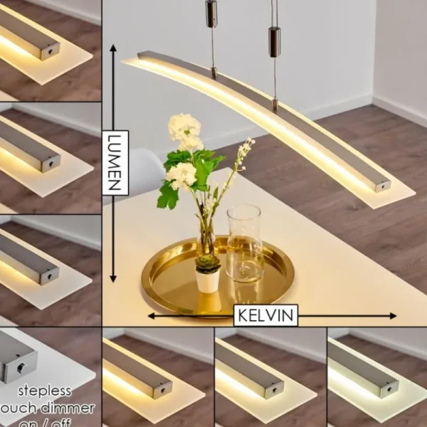hofstein Suspension Delaware LED Argenté, 1 lumière* Lampes En Verre