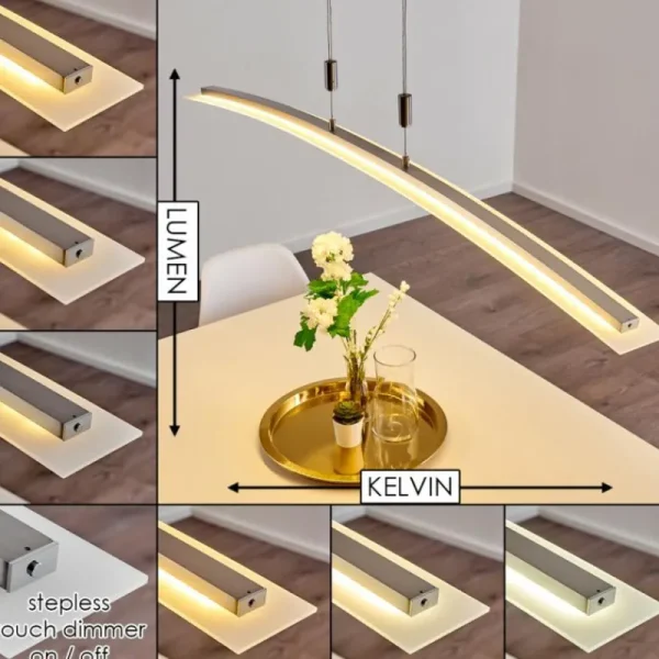 hofstein Suspension Delaware LED Argenté, 1 lumière* Lampes Modernes