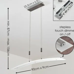 hofstein Suspension Delaware LED Argenté, 1 lumière* Lampes En Verre