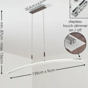 hofstein Suspension Delaware LED Argenté, 1 lumière* Lampes Modernes