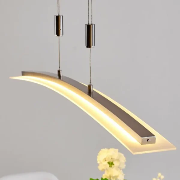 hofstein Suspension Delaware LED Argenté, 1 lumière* Lampes En Verre