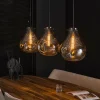 hofstein Suspension Dent Anthracite, 3 lumières* Lampes En Verre