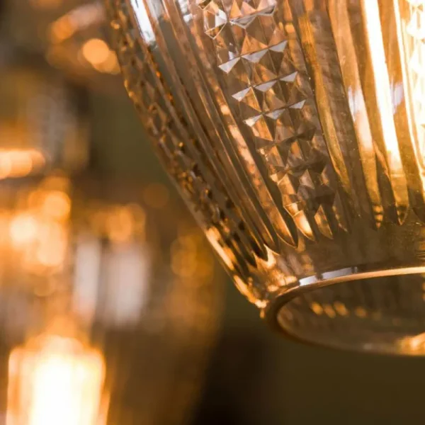 hofstein Suspension Diamond Anthracite, 5 lumières* Lampes En Verre