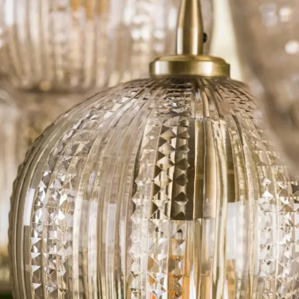 hofstein Suspension Diamond Anthracite, 5 lumières* Lampes En Verre