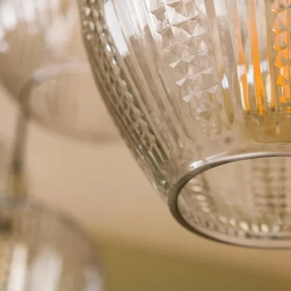 hofstein Suspension Diamond Anthracite, 5 lumières* Lampes En Verre