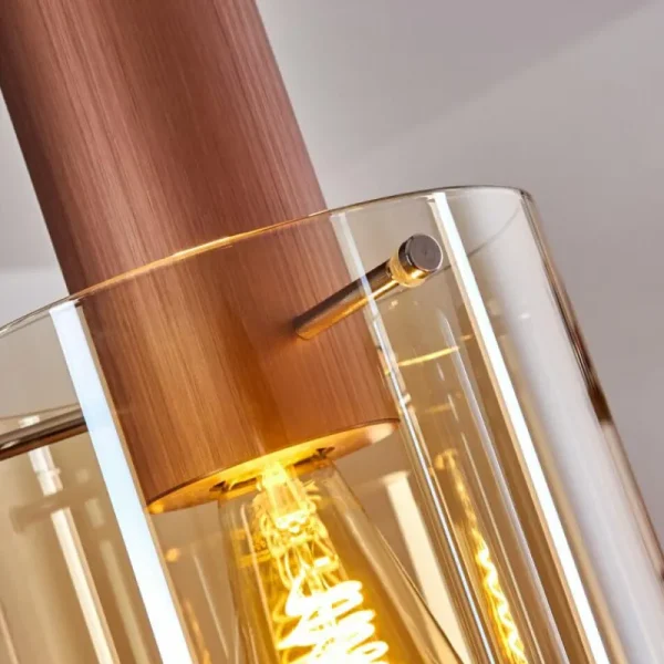 hofstein Suspension Dodoma Cuivre, 3 lumières* Lampes En Verre