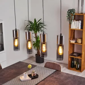 hofstein Suspension Dulcita Nickel mat, 4 lumières* Lampes Modernes