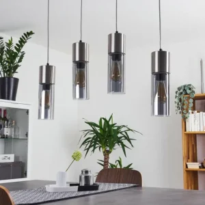 hofstein Suspension Dulcita Nickel mat, 4 lumières* Lampes Modernes