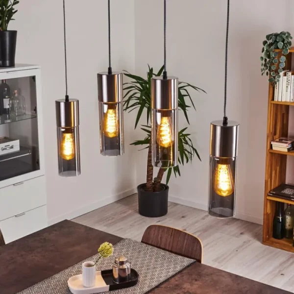 hofstein Suspension Dulcita Nickel mat, 4 lumières* Lampes Modernes