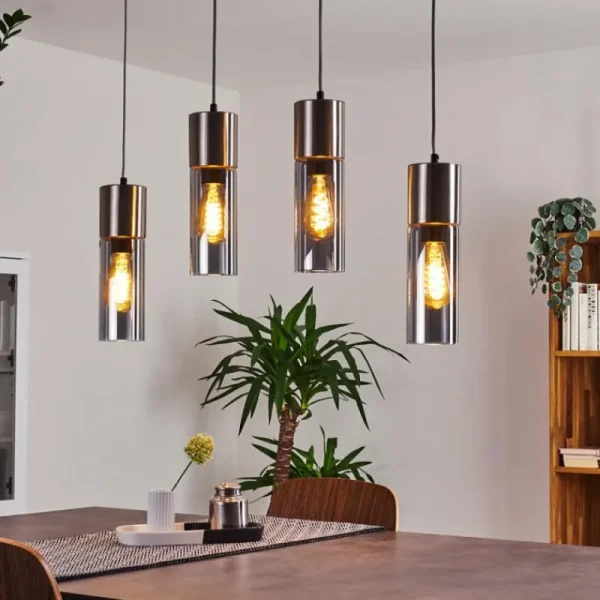 hofstein Suspension Dulcita Nickel mat, 4 lumières* Lampes Modernes