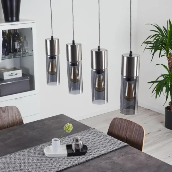 hofstein Suspension Dulcita Nickel mat, 4 lumières* Lampes Modernes