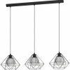 Luminaires Eglo Suspension Eglo VERNHAM Noir, 3 lumières* Lampes En Verre