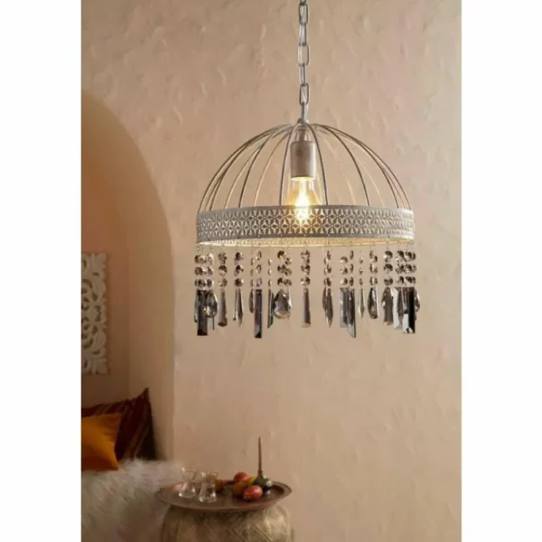 Luminaires Eglo Suspension Eglo-Leuchten STEELEVILLE Noir, Transparent, 1 lumière* Lampes En Verre