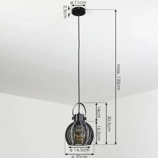 hofstein Suspension Espada Noir, 1 lumière* Lampes Modernes