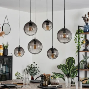 hofstein Suspension Evolene Noir, 6 lumières* Lampes Modernes