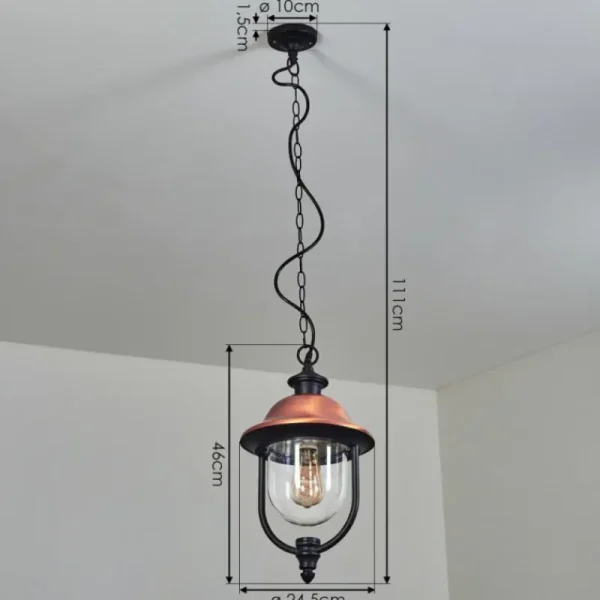 hofstein Suspension extérieur Gascon Noir, 1 lumière* Lampes Modernes