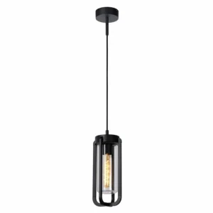 Luminaires Lucide Suspension extérieure Lucide GARLAND Noir, 1 lumière* Lampes En Verre