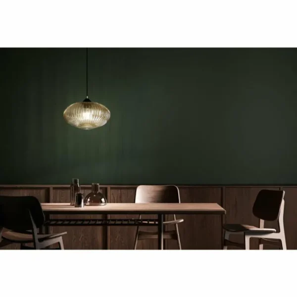 Luminaires Fabas Luce Suspension Fabas Luce Fiordaliso Noir, 1 lumière* Lampes En Verre