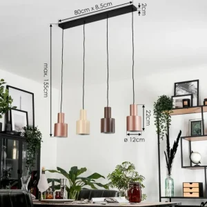hofstein Suspension Fessade Noir, 4 lumières* Lampes Modernes
