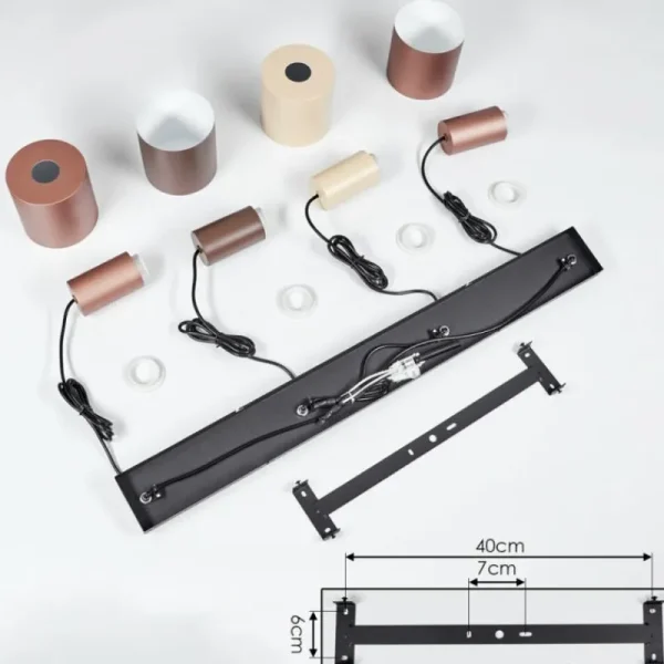 hofstein Suspension Fessade Noir, 4 lumières* Lampes Modernes
