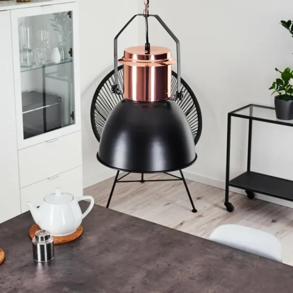 hofstein Suspension Fieberbrunn Cuivre, Noir, 1 lumière* Lampes Modernes