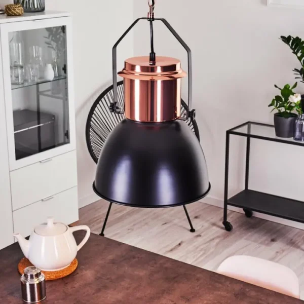 hofstein Suspension Fieberbrunn Cuivre, Noir, 1 lumière* Lampes Modernes