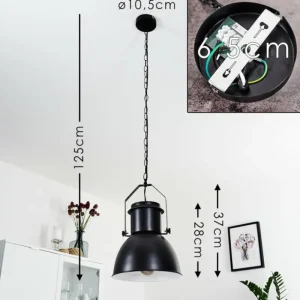 hofstein Suspension Fieberbrunn Noir, 1 lumière* Lampes Modernes