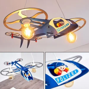 hofstein Suspension Fiete Bleu, Argenté, 2 lumières* Lampes Modernes