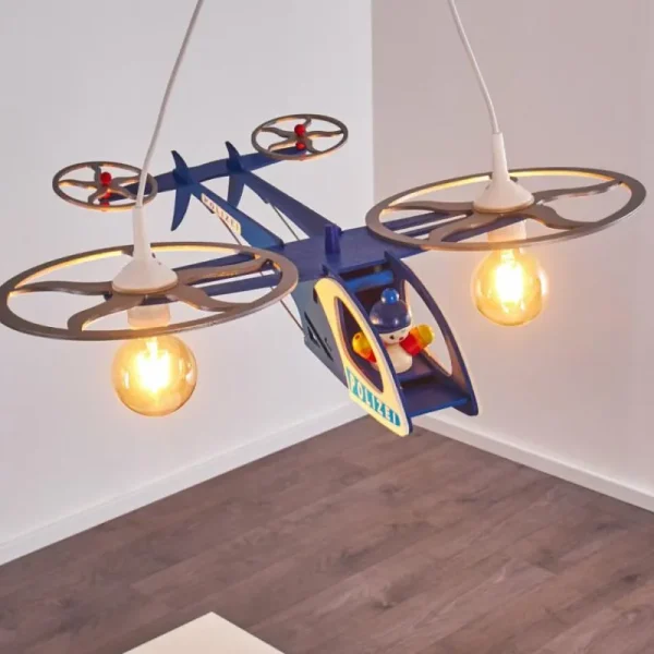hofstein Suspension Fiete Bleu, Argenté, 2 lumières* Lampes Modernes