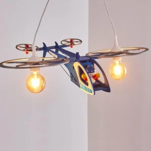 hofstein Suspension Fiete Bleu, Argenté, 2 lumières* Lampes Modernes