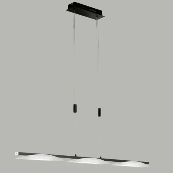 Luminaires Fischer & Honsel Suspension Fischer & Honsel Kop LED Noir, 3 lumières* Lampes En Verre