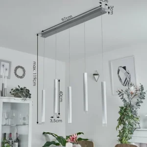 hofstein Suspension Freshwater LED Aluminium, 5 lumières* Lampes Modernes