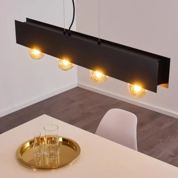 hofstein Suspension Fria Noir, 4 lumières* Lampes Modernes