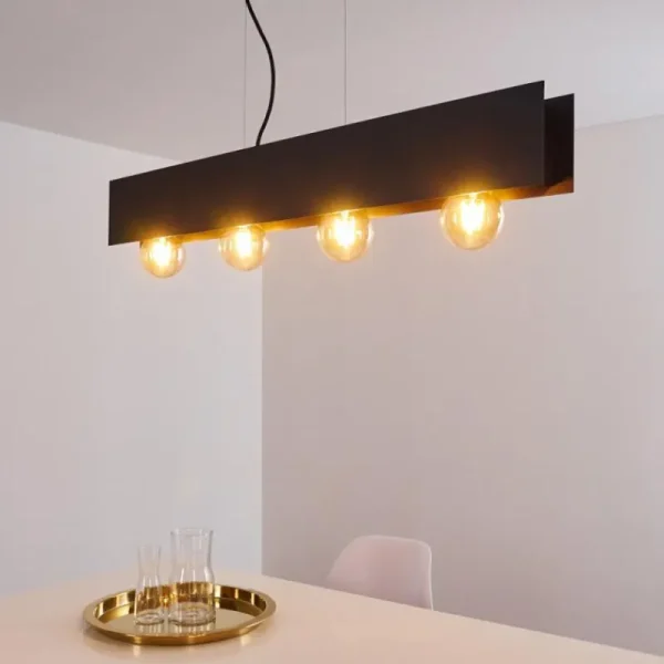 hofstein Suspension Fria Noir, 4 lumières* Lampes Modernes